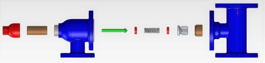 带弹簧的安全阀3D数模图纸 Solidworks设计 附工程图缩略图